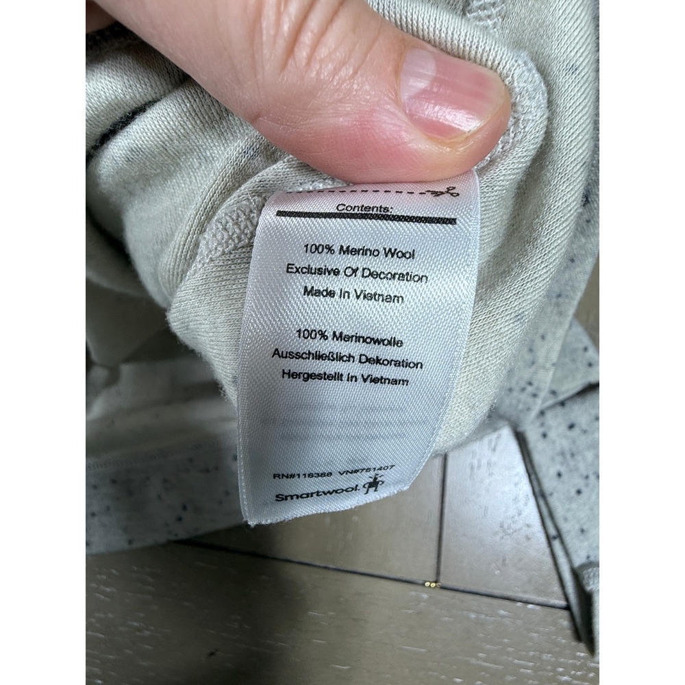 Smartwool Pullover Womens Medium Grey Speckled 100% Merino Wool Quarter Zip Base - Picture 7 of 8